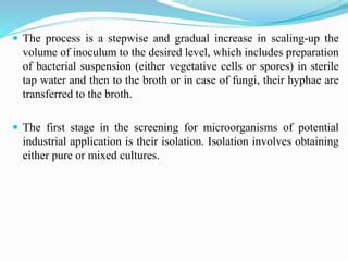 Types Of Fermentation And Inoculam Build Up Ppt