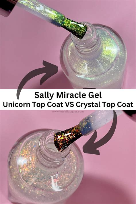 Sally Hansen Miracle Gel Unicorn Top Coat VS Crystal Top Coat Lots Of