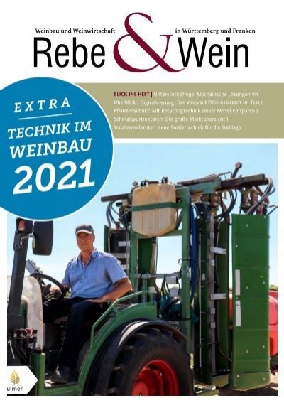 Rebe Wein Sonderheft Technik Im Weinbau 2021