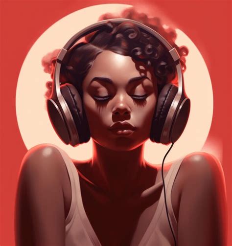 Premium Ai Image Woman Listening To Music Illustration Ai Generative