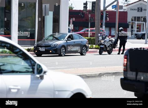 Costa Mesa California Usa March 20 2022 A Motorcycle Cop Police