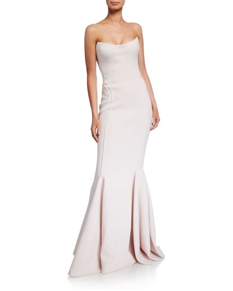 Zac Posen Crepe Strapless Mermaid Gown