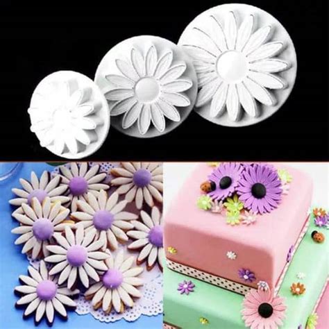 Jual Cetakan Fondant Clay Plunger Cutter Bunga Matahari Daisy Sunflower