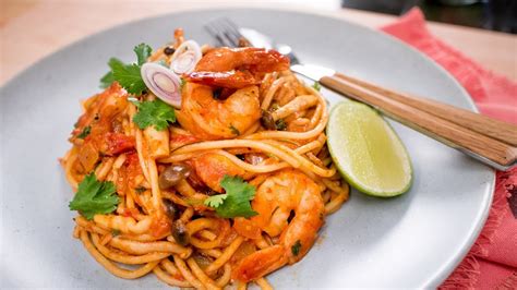 Tom Yum Spaghetti Thai Recipe Youtube