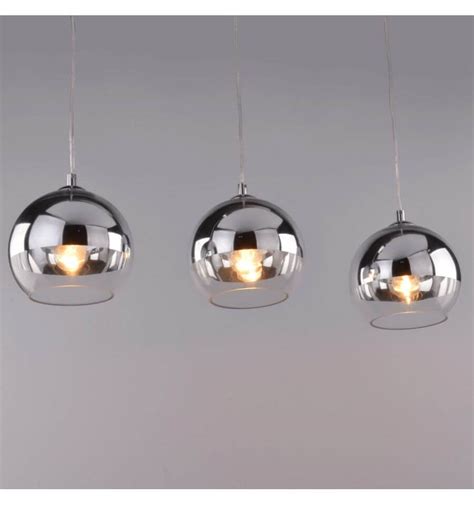 Pendant Light 3 Balls Sphere Chrome And Glass E27 Chicago