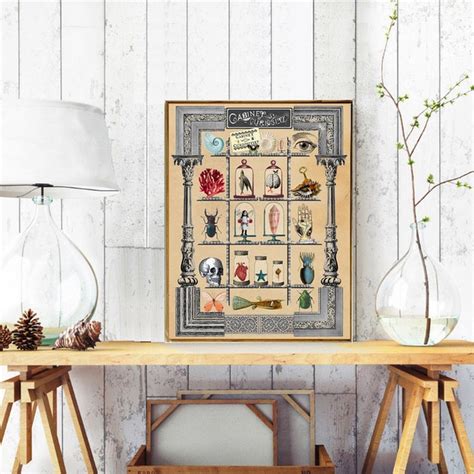 Affiche Vintage Cabinet De Curiosit S Affiche Imprimer Etsy France