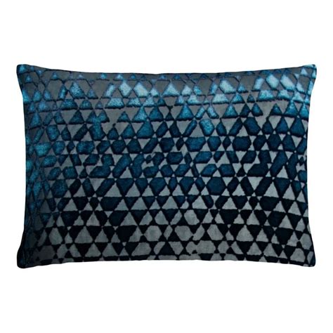 Kevin O Brien Studio Triangles Velvet Geometric Lumbar Pillow