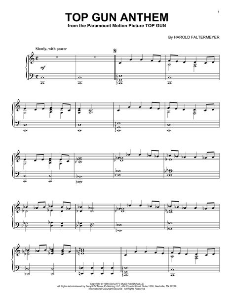 Download Harold Faltermeyer "Top Gun Anthem" Sheet Music & PDF Chords ...