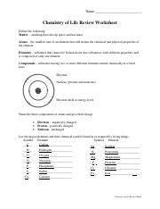 Worksheet Chemistry Of Life Pdf Name Chemistry Of Life Review