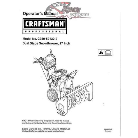 Sears Craftsman Snowblower C950 Manual