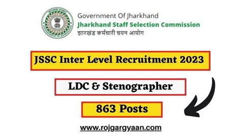 Jssc Inter Level Recruitment Apply Online For Ldc Stenographer