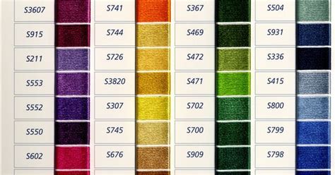 Dmc Satin Floss Color Card Dmc Productsneedlework