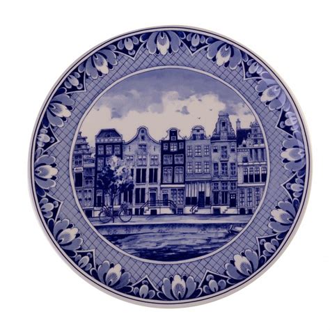 Delft Blue Wall Plate Amsterdam Canal Belt Typical Dutch