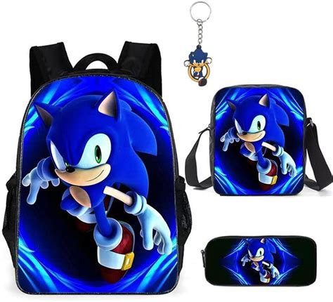 Juego De Unidades De Pulgadas De Anime Erizo Azul Mochila Para