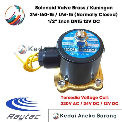 Promo Solenoid Valve Inch Brass Kuningan V Vdc Nc W