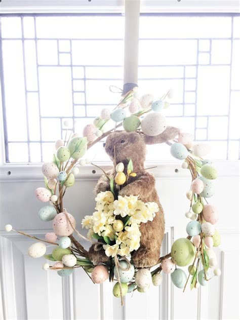 Easter Bunny Wreath Front Door Wreath Easter Wreath Door Etsy