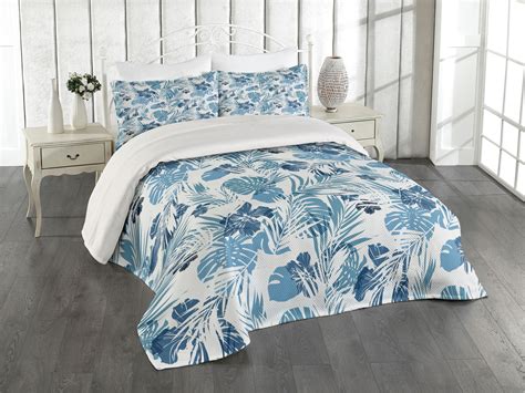 Leaf Coverlet Island Ocean Beach Sea Inspired Hawaiian Flowers Palm