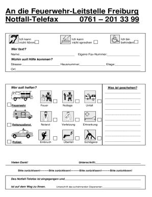 Ausfüllbar Online An Feuerwehr Leitstelle Freiburg Notfall Telefax