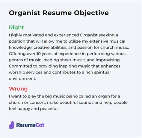 Top 16 Organist Resume Objective Examples Resumecat