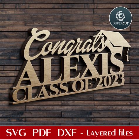 Congrats Grad 2023 Custom Name Svg Dxf Dupercut