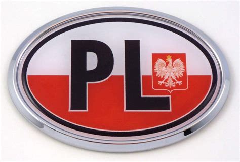 Poland Pl Polska Polish Flag Car Chrome Emblem Bumper Sticker Flag Dec