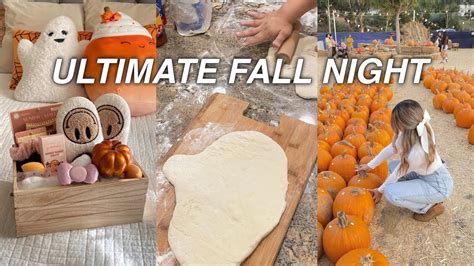 The Ultimate Fall Night Vlog Spooky Pizzas Making A Fall Basket