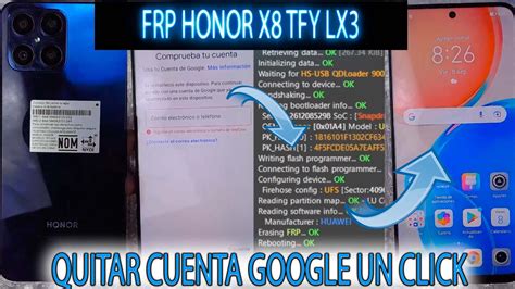 FRP HONOR X8 TFY LX3 QUITAR CUENTA GOOGLE TP CON UNLOCKTOOL BIEN