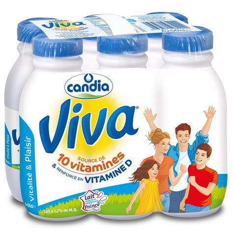 Candia Lait Demi Ecreme Vitamines Viva X Cl Lait Uht En