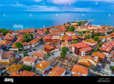 Sunrise aerial view of the Bulgarian town Nessebar Stock Photo - Alamy