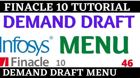 Finacle Tutorial Demand Draft Menu Finacle Menu Learn