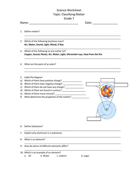 20 Science Worksheets For Grade 7 Worksheets Decoomo