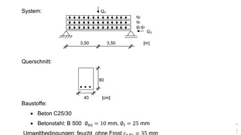 Massivbau Beispiel Biegebemessung Mit Normalkraft Teil Youtube