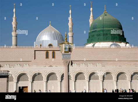 The Green Dome Under Which The Prophet Muhammed Is Burried Next To The