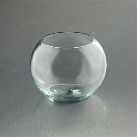 4 5 Clear Bubble Bowl Hand Blown Glass Vase