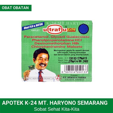 Ultraflu Extra 4 Tablet Obat Demam Batuk Flu Pilek Dewasa Ultra Flu