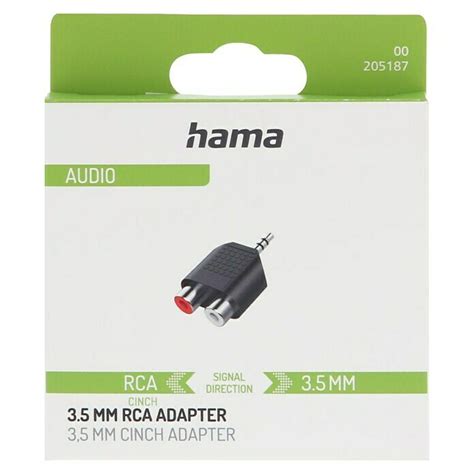 Hama Audio Adapter 3 5 Mm Klinken Stecker Stereo 2x Cinch Kupplung