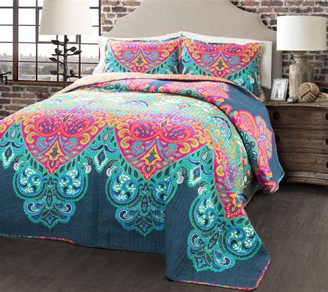 Boho Chic 3 Piece Fullqueen Quilt Set By Lushdecor —