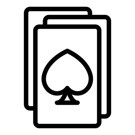 Play cards icon outline vector. Draw lottery 15085363 Vector Art at