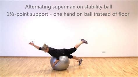 Alternating Superman Exercise On Stability Ball 5 Levels Marina