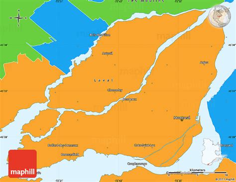 Political Simple Map Of Montréal