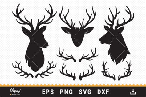 Deer Antler Svg Deer Head Svg Dxf Png Graphic By Clipartmuchlove · Creative Fabrica