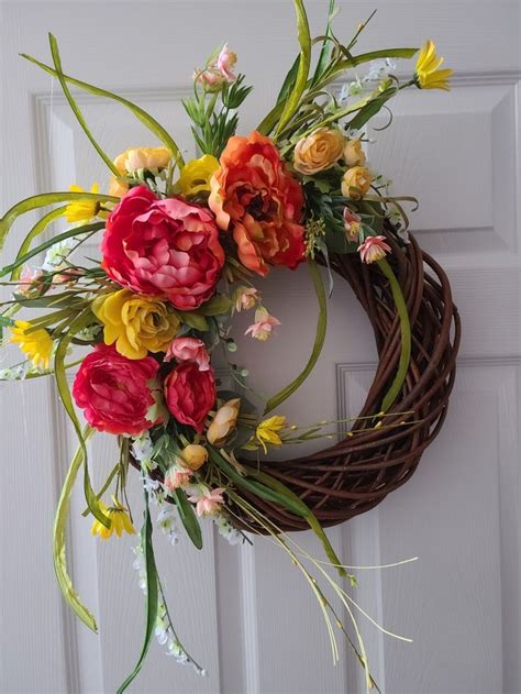 Contemporary Willow Wreath In 2021 Spring Wreath Willow Wreath