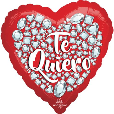 Globo Metalico Te Quiero Con Diamantes De San Valentin 18 Pulgadas En