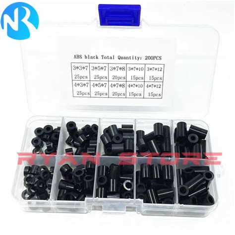 Pcs Box M M Black Abs Nylon M M Plastic Isolation Column Non