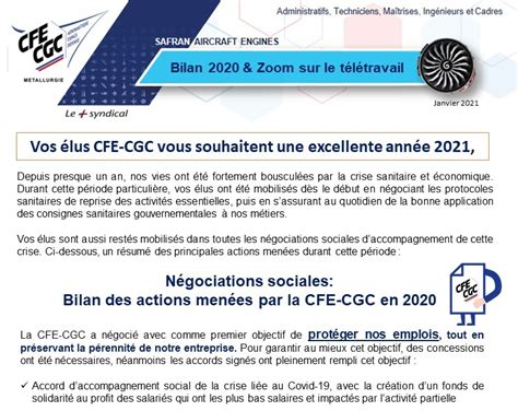 Blog Officiel du Syndicat CFE CGC Safran AE Vœux CFE CGC et Bilan 2020