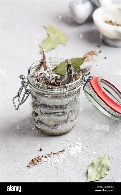 Preparing The Salted Capelin Fish Preserved For Eating Stock Photo Alamy