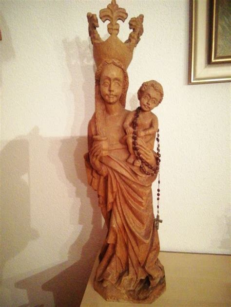 Statue Geschnitzt Tintenfass Madonna Maria Alt Kaufen Auf Ricardo