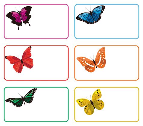 Printable Butterfly Name Tags Name Tag Templates Templates Printable