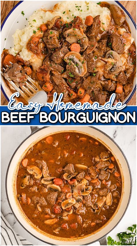 Easy Beef Bourguignon Butter With A Side Of Bread