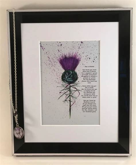 Grace On Twitter 💜💚 ‘tae A Thistle Poem Original Art Print 💚💜